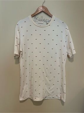 Scotch & Soda White Made in Amsterdam Mini Print Tee Shirt Men’s Size Medium
